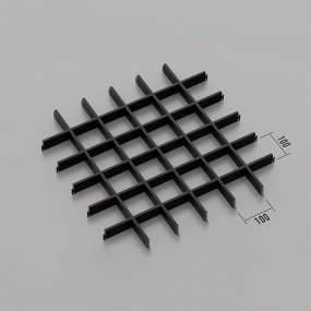 Потолок Грильято ячейка 100x100 мм, высота 40 мм, ширина 10 мм, черный Потолок Грильято ячейка 100x100 мм, высота 40 мм, ширина 10 мм, черный